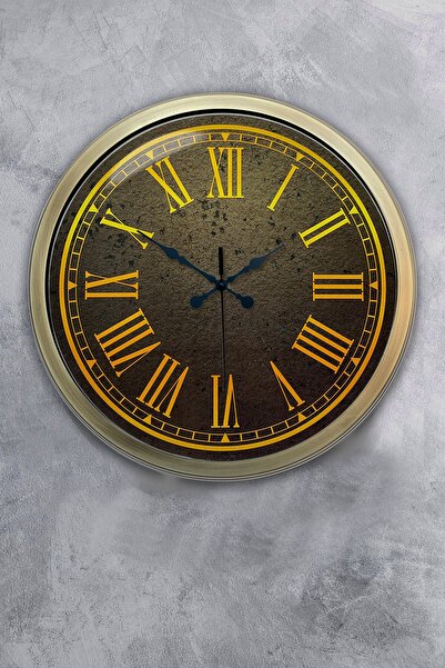 Dream Gift هدية ساعة حائط معدنية صفراء عتيقة مقاس 40 سم