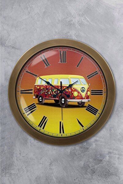 Kasva Concept هدية ساعة حائط معدنية كلاسيكية للسيارة مقاس 36 سم