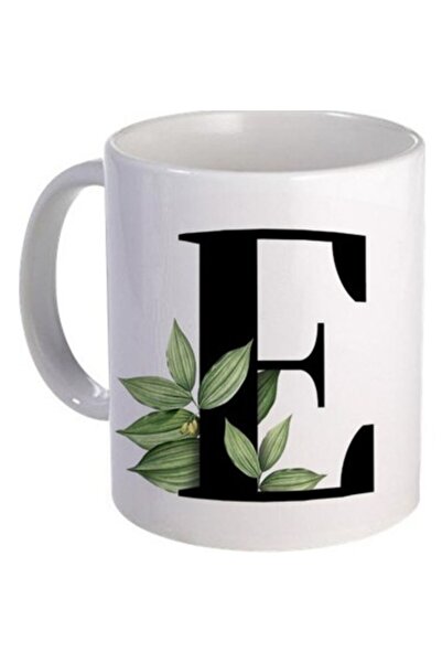 Marka كوب بورسلين أبيض بحرف E