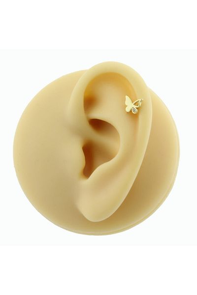 Dianora Piercing 14 Carat Gold Jewelled Butterfly Helix/Cartilage Piercing