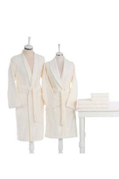 SARI PAPATYA Destan 6 Pieces Family Bathrobe Set - Cream Cream