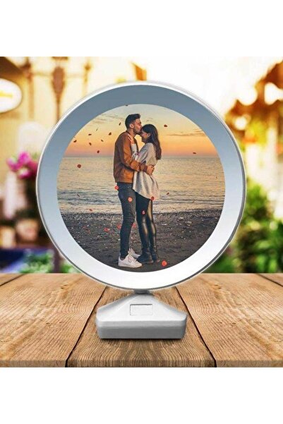 Hediyeiste Fotoğraflı Led Işıklı Sihirli Ayna Çerçeve Sevgiliye Hediye