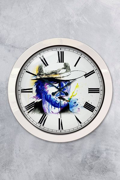 Kasva Concept Gift 36 cm White Metal Character Wall Clock