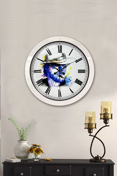 Kasva Concept Gift 36 cm White Metal Character Wall Clock