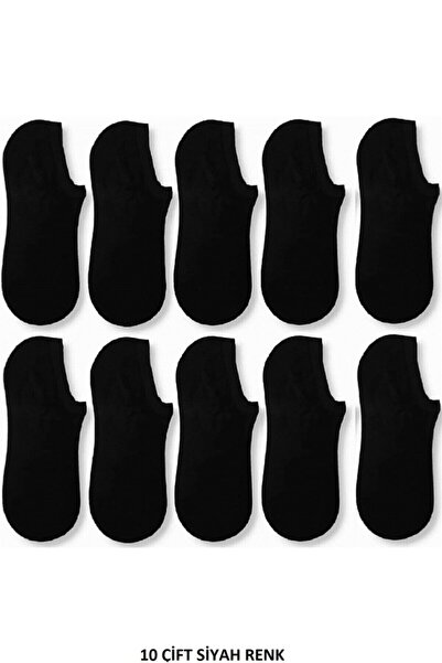 Meguca Socks جوارب رياضية غير مرئية من الخيزران للجنسين باللون الأسود 10 قطع