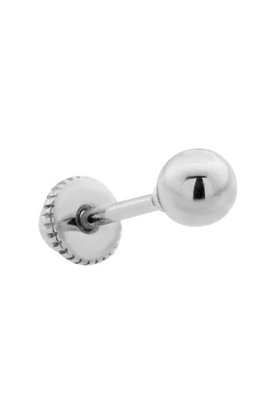 Dianora Piercing 14K White Gold Flat Ball Helix/Cartilage Piercing
