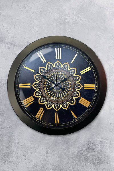 Kasva Concept Gift 36 cm Black Metal Decorative Wall Clock