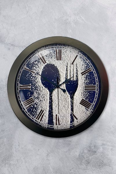 Kasva Concept Gift 36 cm Black Metal Kitchen Wall Clock