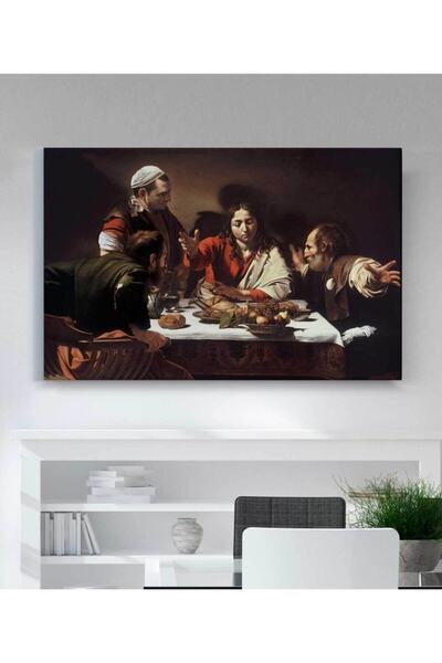StellaStore Michelangelo Caravaggio Emmaus'ta Son Akşam Yemeği Kanvas Tablo Ev Oda Dekorasyon