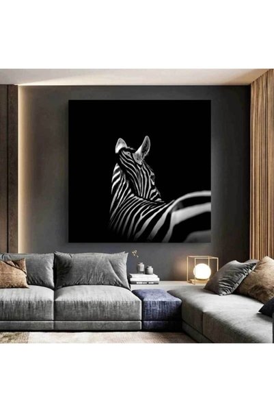 StellaStore Zebra Siyah Beyaz Kanvas Tablo