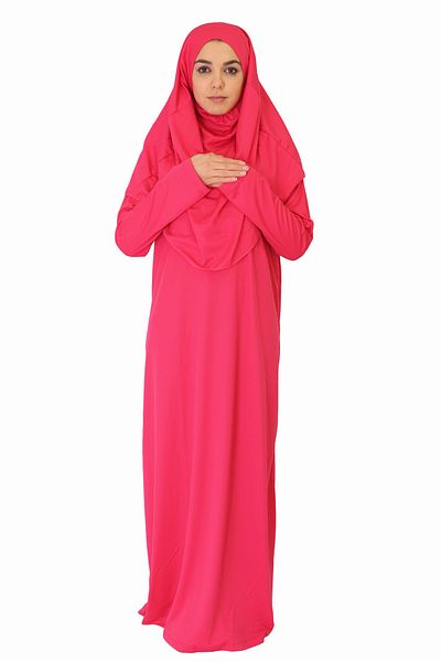 ZEHRANAZ NAMAZ ELBİSESİ Pink Zipperless Prayer Dress