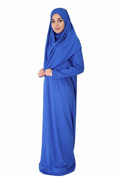 ZEHRANAZ NAMAZ ELBİSESİ Φόρεμα προσευχής Saks Blue χωρίς φερμουάρ