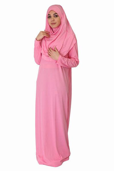 ZEHRANAZ NAMAZ ELBİSESİ Candy Pink Plaid Dress Without Zipper