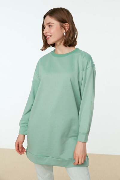 Trendyol Modest Sweatshirt - Turquoise - Relaxed