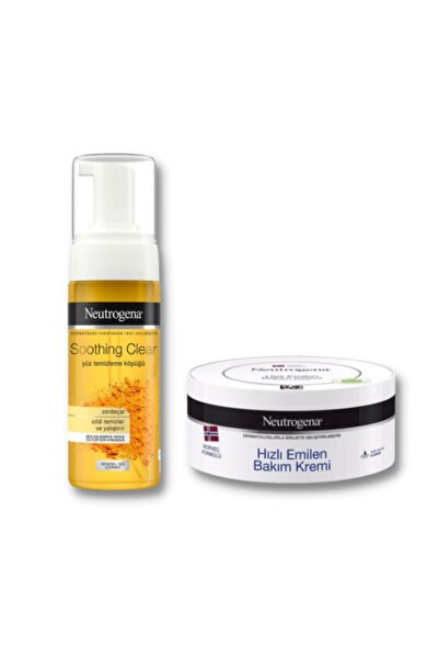 Neutrogena Soothing Clear Yüz Temizleme Köpüğü 150 Ml + Hızlı Emilen Bakım Kr...