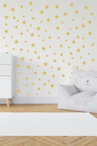 Biz Dijital Decorative Star Wall Sticker Removing Gold