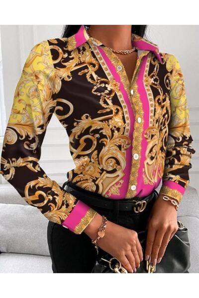 WellWay قميص من قماش كريب جينيفر باللون الوردي