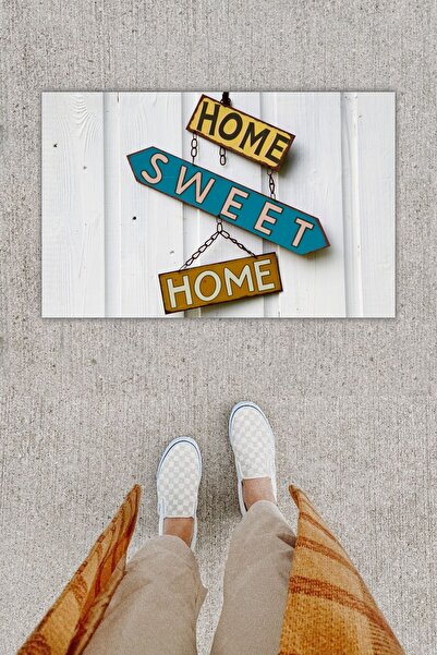 Dormot Home Ψηφιακή εκτύπωση Διακοσμητικό Home Sweet Home Λευκό Πατάκι μπροστ...