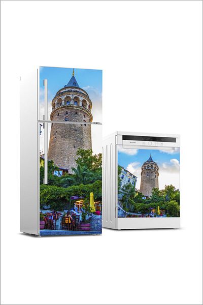 efekt reklam Acoperire pentru capacul mașinii de spălat vase pentru frigider Turnul Galata Acoperire cu folie autocolantă