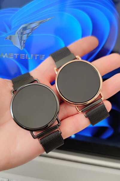 Tulpar Özel Kutusunda Çift Kol Saati Mıknatıs Kordon Dijital Sevgili Saatleri