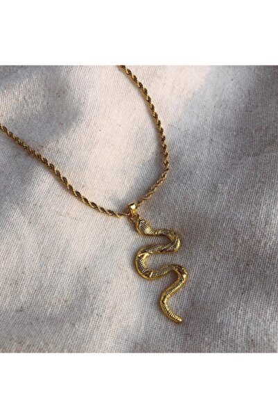 Damlays Ticaret Gold Necklace with Snake Figure