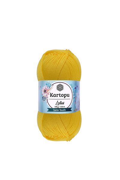 Kartopu Lotus Yellow K323 Satin Hand Knitting Thread Antipill+microfiber 100gr