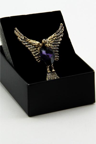 Zaim Aksesuar Taşlı Anka Kuşu Broşu