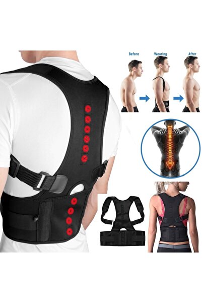 Ankaflex Unisex Siyah Medikal Korse Ortopedik Kamburluk Önleyici Sırt Dik Duruş Korsesi