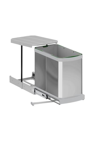 STARAX Tls. Raylı Paslanmaz Gövde Çöp Kovası 24 Lt.-gri