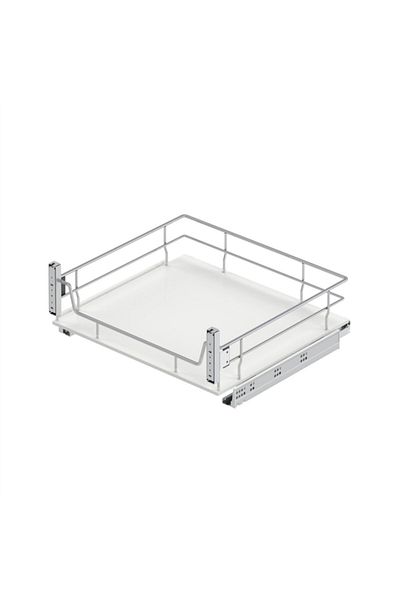 STARAX 55 cm Double Opening Door with Wooden Table - Hidden Rail Drawer