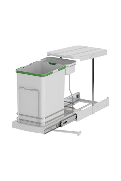 STARAX Gri Teleskopik Raylı Plastik Gövde Çöp Kovası 16 1 Lt (S-2391-G)