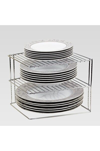 NEWSTORE HOME 2 Adet Tabaklık 3 Katlı Dolap Içi Tabak Düzenleyici Raf