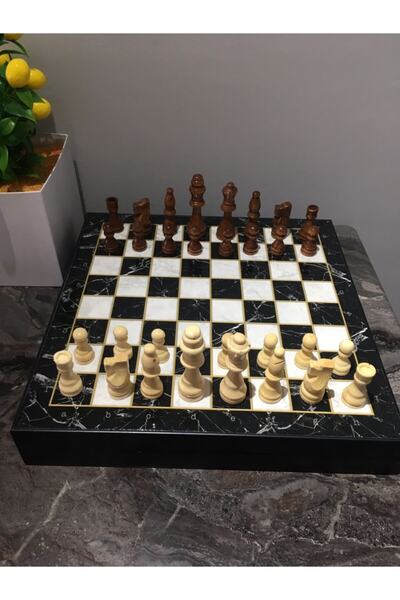 Genel Markalar 36 × 36 Cm Sandıklı +ahşap Satranç Taşı 4 Nolu