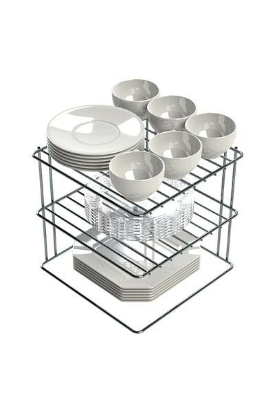 NEWSTORE HOME In-Cabinet Plate Organizer 3-Tier Plate Rack