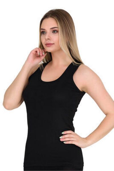 Berrak Tricou negru din lycra cu bretele late pentru femei, pachet de 3 - Bghypkber2127