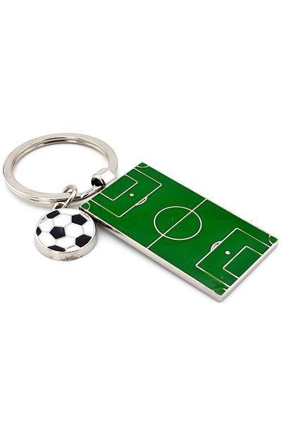 Solfera Football Player Metal Keychain - Football Field and Ball KC939