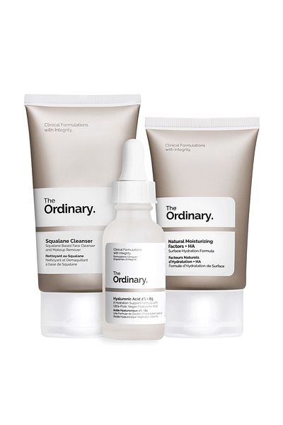 The Ordinary مجموعة منظف السكوالين اليومي + حمض الهيالورونيك 2% B5 + عوامل ترطيب طبيعية + حمض الهيالورونيك