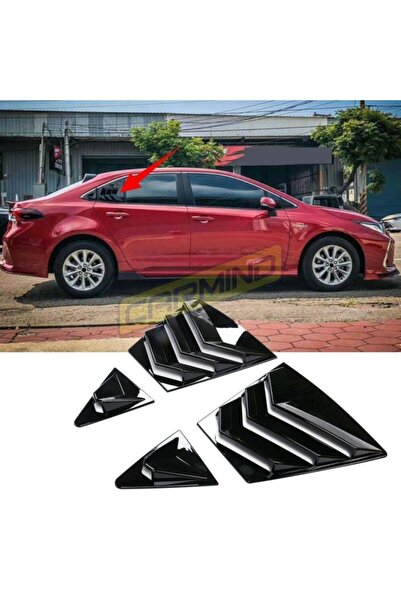 Carmind تويوتا كورولا حاجب زجاجي على شكل فراشة بيانو أسود 2019-2021