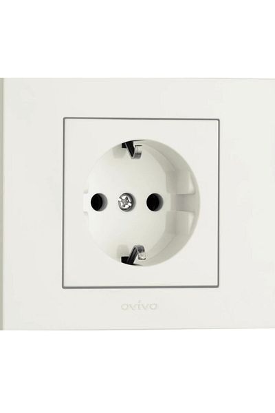 OVİVO Grano White Grounded Socket 12 Pack (Frame Included)