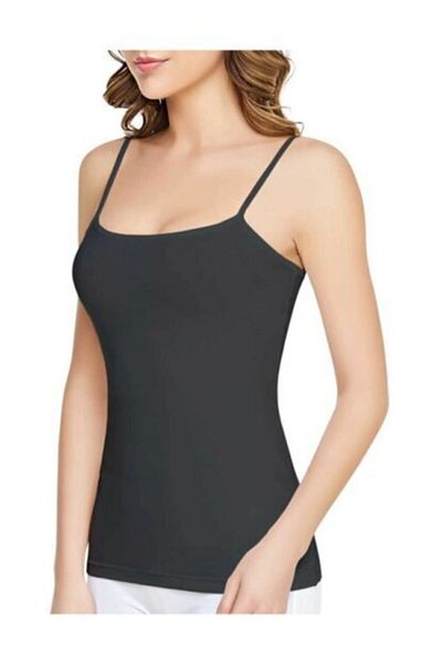 Tutku Tricou de damă cu bretele din bumbac negru