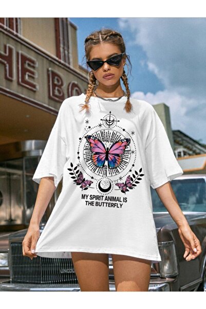 MOONBULL Γυναικείο μπλουζάκι Moon Butterfly White