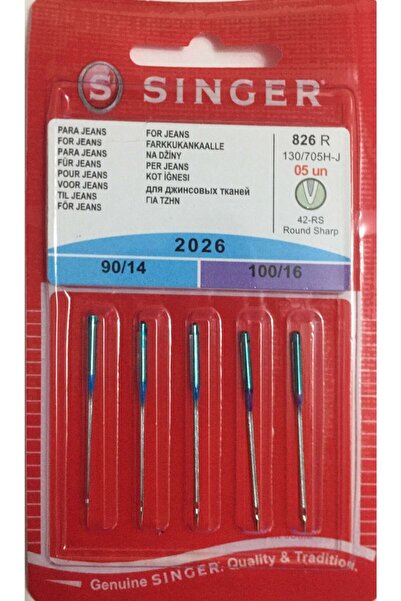 SİNGER Sınger 2026 Kot Iğnesi 11 Ve 14 No,10 Paket (HER PAKET 5 İĞNE İÇERMEKTEDİR. TOPLAM 50 İĞNE)