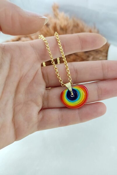 KYOLA DESİGN Murano Cam Sanatı Gökkuşağı Zincir Kolye