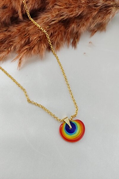 KYOLA DESİGN Murano Cam Sanatı Gökkuşağı Zincir Kolye