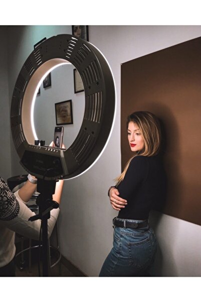 ELROND A+ Kalite Megalux Ring Light Led Işık Halkası 14 Inç Profesyonel Influencer Işığı Ve 210 Cm Monopod