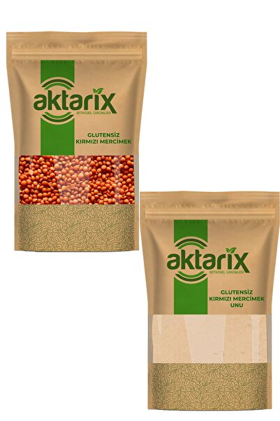 aktarix Kırmızı Mercimek Seti 100 Gr Glutensiz Kırmızı Mercimek + 100 Gr Glut...