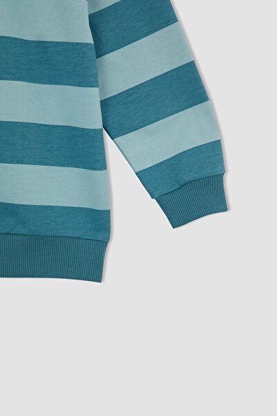 DeFacto Chlapecká mikina Oversize Fit Crew Neck Látková mikina