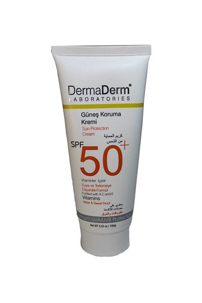 DermaDerm كريم حماية من الشمس عالي الحماية 100 جرام - عامل حماية من الشمس SPF 50+، خالي من البارابين UVA/UVB