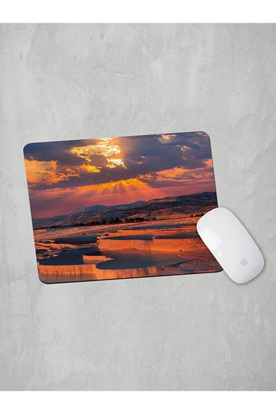 Panorama Ajans Denizli Pamukkale Sunset Landscape Mouse Pad