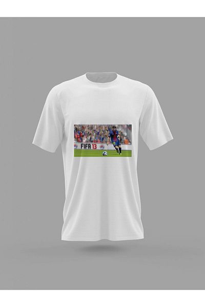 Panorama Ajans Fifa 13 Football Lovers Gamer Ps3 Playstation Barcelona Printed T-shirt